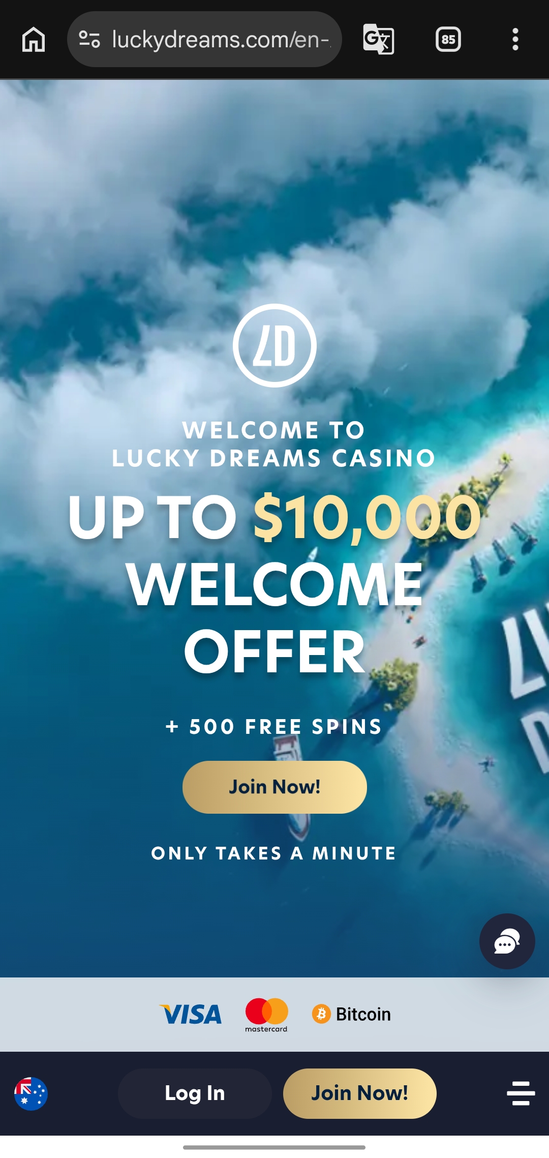 Lucky Dreams Mobile Interface